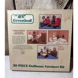 1987 Greenleaf 30-Piece Dollhouse Furniture Kit Made in USA! Complete Unused